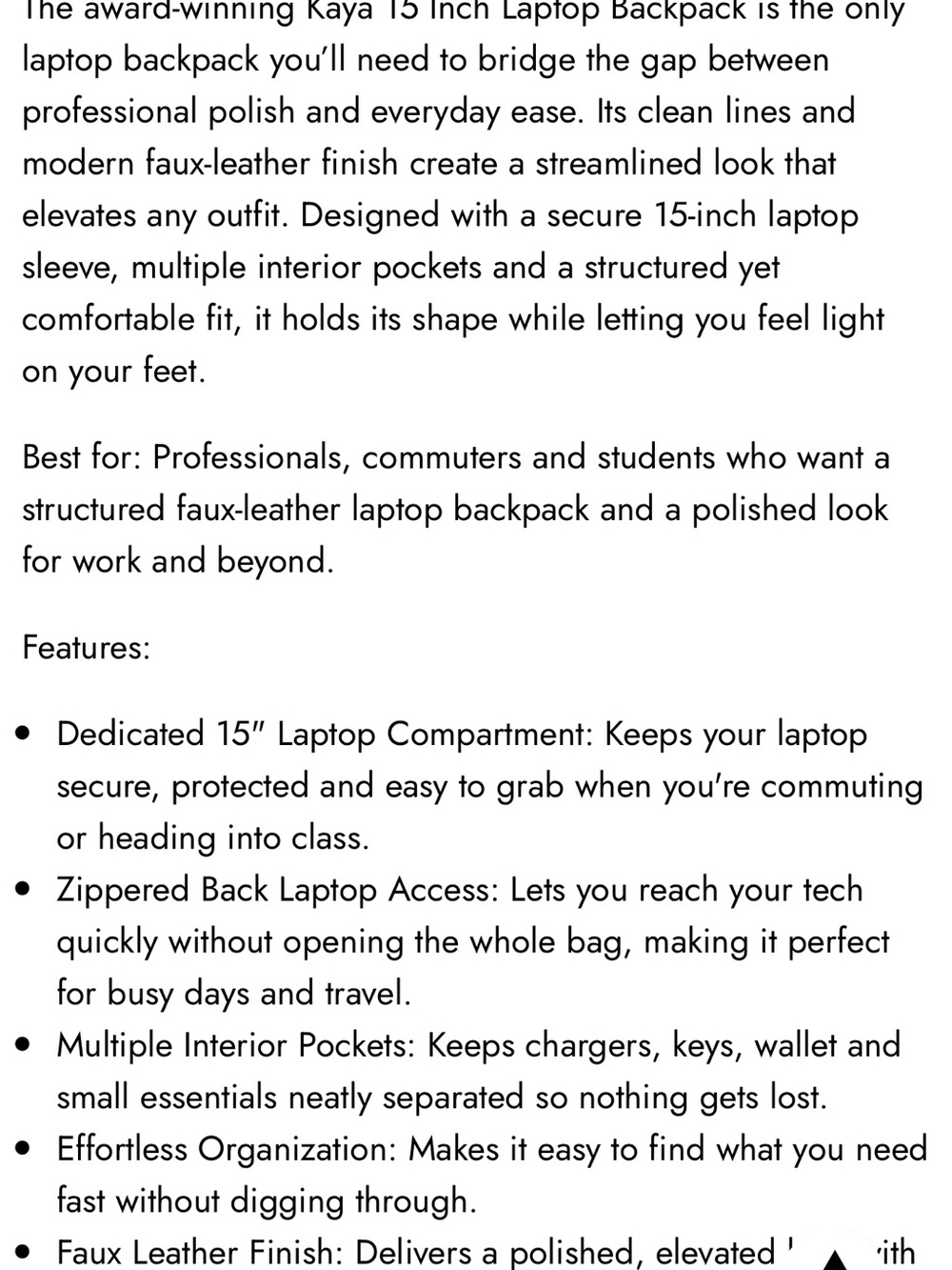 CALPAK KAYA 15in laptop backpack in stone - Picture 9 of 9